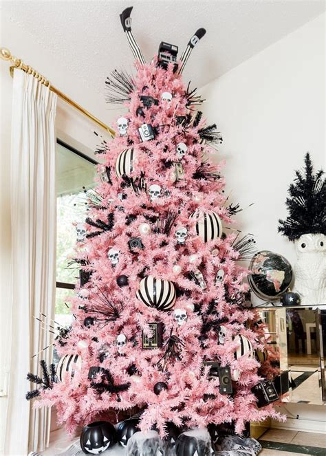 Creepy Cute Pink Halloween Tree by Jennifer Perkins