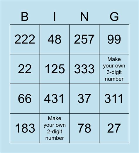 BLUE Bingo Card