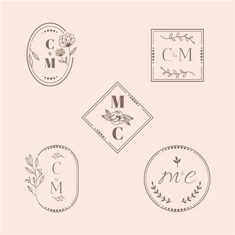 Free Vector | Calligraphic wedding monograms