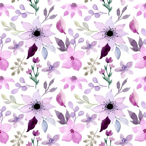 Premium Vector | Purple floral watercolor seamless pattern | Acuarela floral, Patrón de acuarela ...