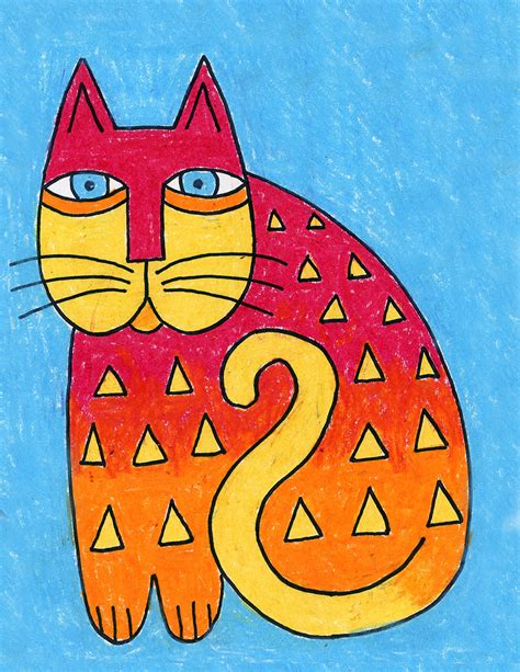 How to Draw a Laurel Burch Cat · Art Projects for Kids