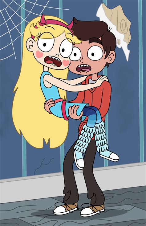 Star and Marco scared in the haunted house by Deaf-Machbot on DeviantArt