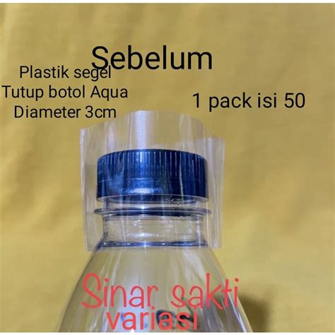 PLASTIK SHRINK PLASTIK SEGEL TUTUP BOTOL DIAMETER 3 CM ( isi 50 ) Tutup Aqua / Marjan / Zam-zam ...