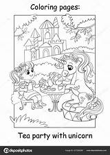 Printable Princess Tea Party Coloring Pages sketch template