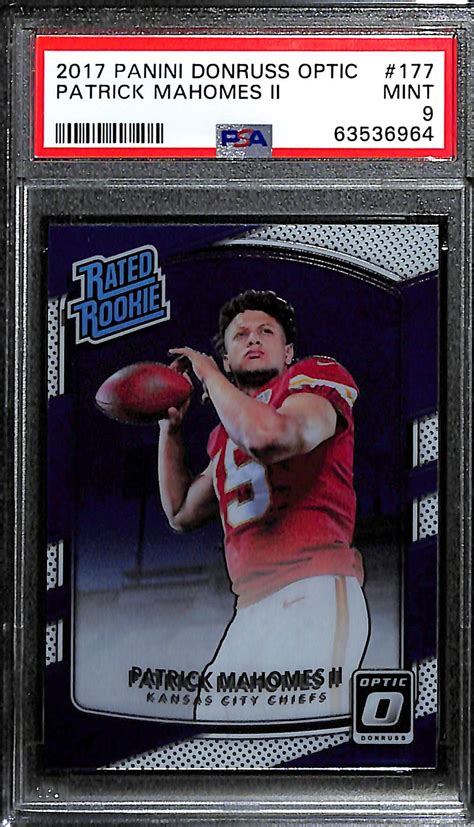 Lot Detail - 2017 Panini Optic Patrick Mahomes #177 Rookie Card Graded ...