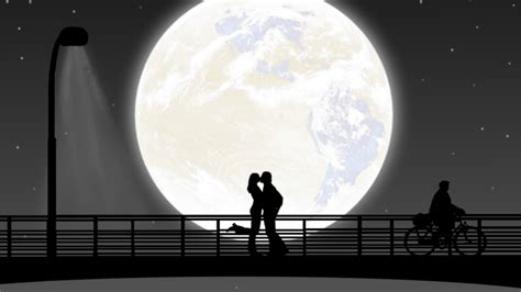 Full Moon Night Couple Kiss Wallpaper,HD Love Wallpapers,4k Wallpapers ...