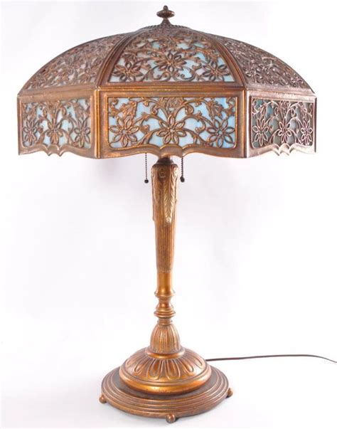 Antique Stained Glass Table Lamp with Ornate Floral - Nov 16, 2019 | Matthew Bullock Auctioneers ...