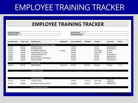 Employee Training Tracker Editable Excel Human Resources, New Hire ...