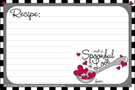 recipe card clipart - Clip Art Library