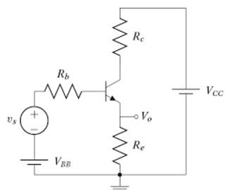 Input and output impedance of common collector amplifier schematics