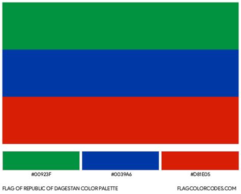 Republic of Dagestan flag color codes