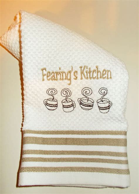 Embroidered Kitchen Towel Personalized Kitchen Towel w/ | Etsy