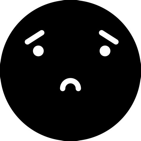 Black and White sad emoticon face icon in flat style. 24253619 Vector ...