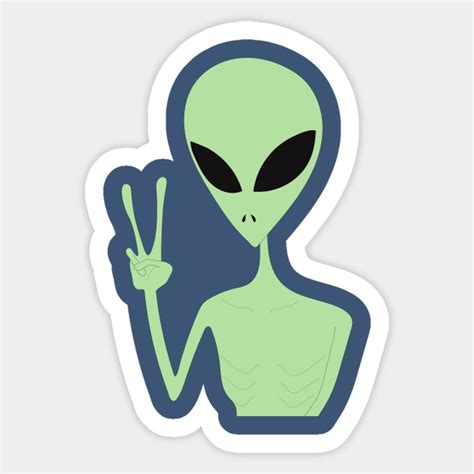 Peace Alien - Peace Sign - Sticker | TeePublic