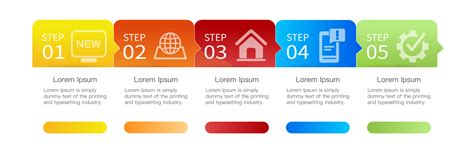 Infographic flow chart template with icons and button.options and steps 21353208 PNG