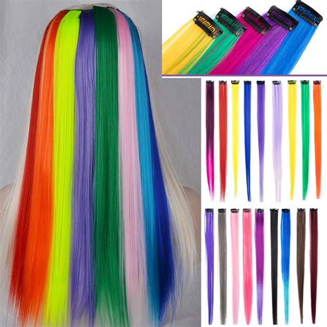 NK Beauty 36 Packs Colored Braid Hair Extensions Clip in 22" Colorful Braids Clip on for Women ...