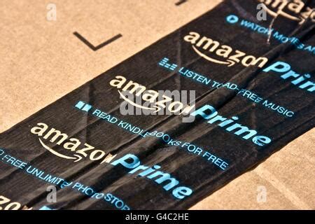 An Amazon Prime box with Amazons signature tape Stock Photo - Alamy