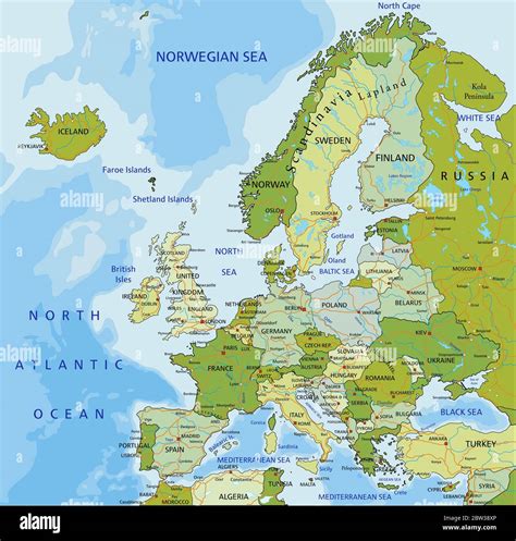 Europe Political Map With Major Cities