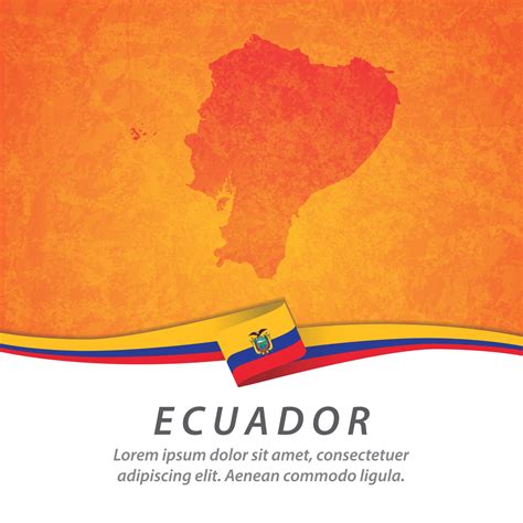 Ecuador flag with map 2711301 Vector Art at Vecteezy