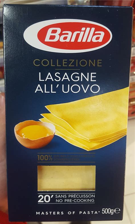 Barilla - Lasagna All'Uovo (last validated: Oct 2021) - Fight Dual Food