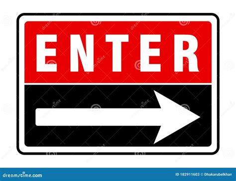 Enter Right Arrow Sign, Enter Sign Stock Vector - Illustration of ...