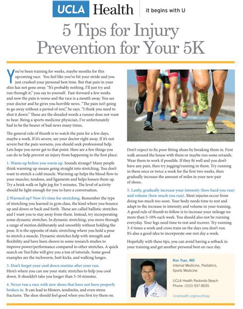 UCLA Health Tips: 5K Tips for Injury Prevention for Your 5K