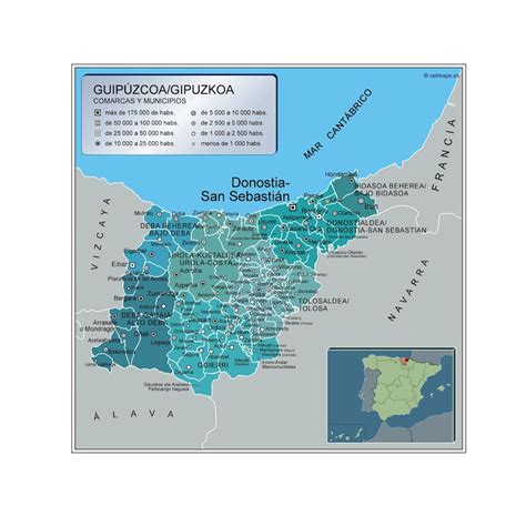 Mapa Municipios Guipuzcoa | Vector World Maps