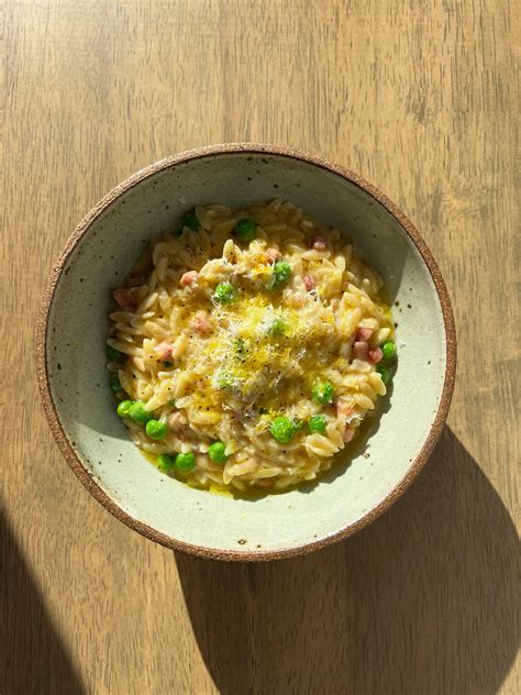 Creamy Orzotto with Ham and Peas | Hailee Catalano Recipes | Cafe Hailee