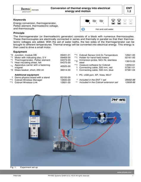 1.2 Conversion of thermal energy into electrical energy