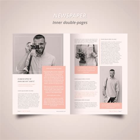 Free PSD | Newspaper article template with photographer