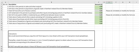 Sample Excel Templates: Vat Return Excel Template