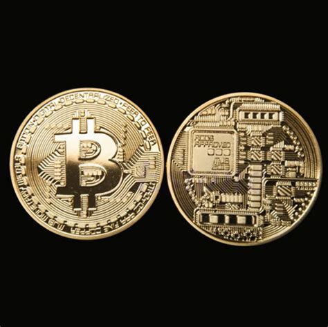 1pc Gold Plated Bitcoin Coin Collectible Gift BTC Coin Art Collection ...