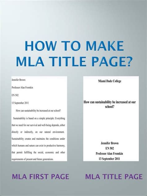 Formatically MLA Cover Page Guide