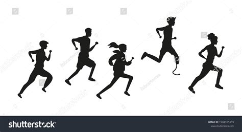 Running Person Silhouette On White Background Stock Vector (Royalty Free) 1904105359 | Shutterstock