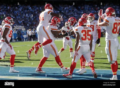 The Kansas City Chiefs' Dontari Poe, below, celebrates his touchdown ...