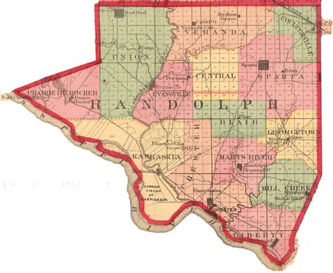 Randolph County, Illinois 1870 Map