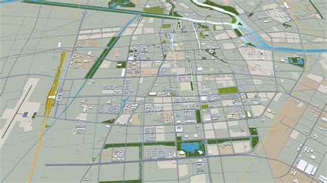 Fuyang City Anhui China 3D Model 30km by 3dstudio