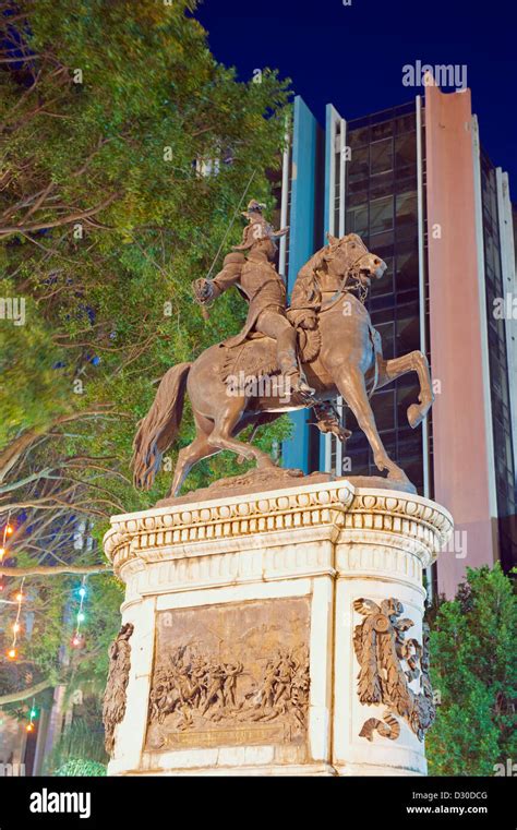 equestrian statue, Franscisco Morazan, Tegucigalpa (capital city), Honduras, Central America ...