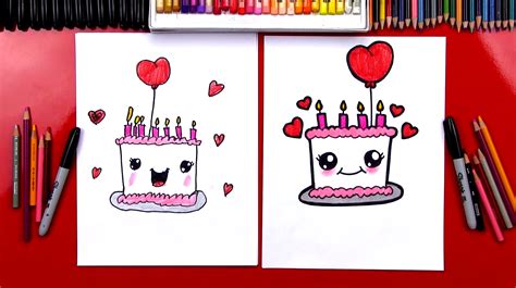 Birthday Cake Drawing Cute : Learn How To Draw Birthdays Free Online Art Lessons