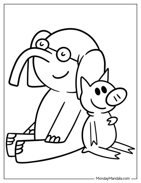 20 Elephant & Piggie Coloring Pages (Free PDF Printables)