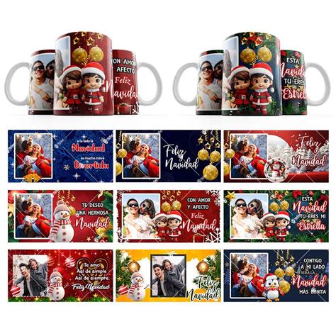 9 Plantillas para tazas de Navidad | ArteYaSer