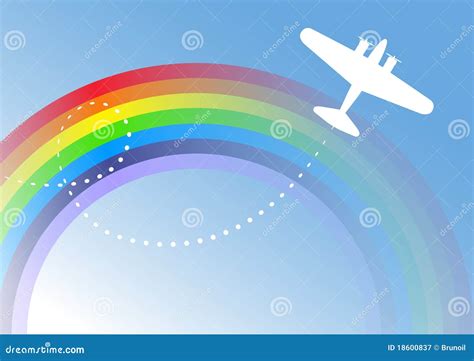 Airplane Over The Rainbow Royalty Free Stock Photography - Image: 18600837