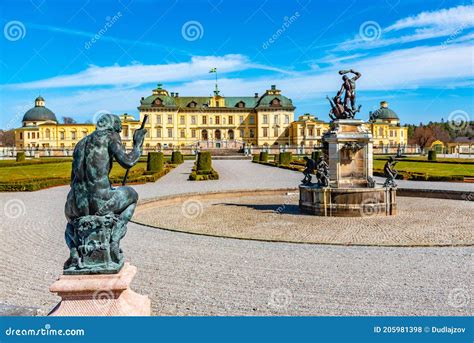 Drottningholm Palace Viewed from the Royal Gardens in Sweden Stock Photo - Image of palace ...