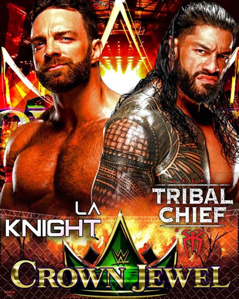 Roman Reigns vs LA knight at WWE Crown Jewel by THEWRESTLINGARTS on ...