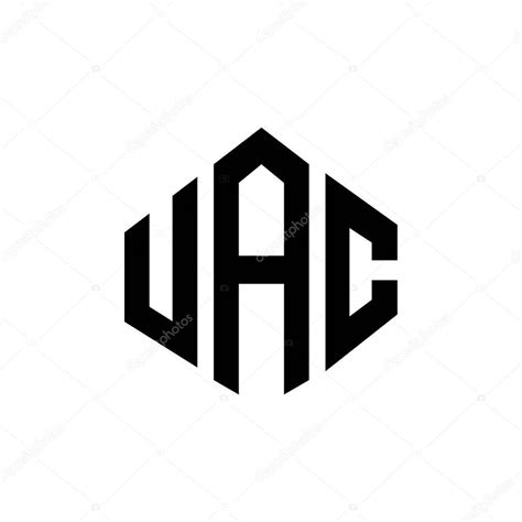 UAC letter logo design with polygon shape. UAC polygon and cube shape ...