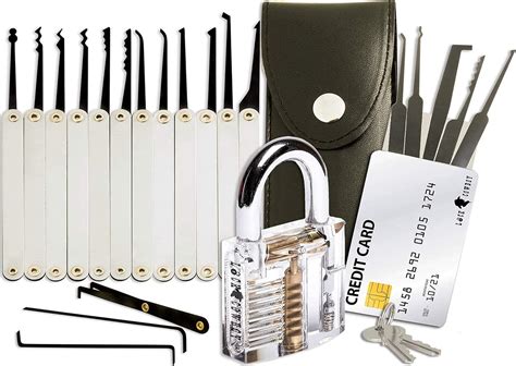 ᐅ 20-teiliges Lockpicking Set Profi mit Transparentem Vorhängeschloss ...