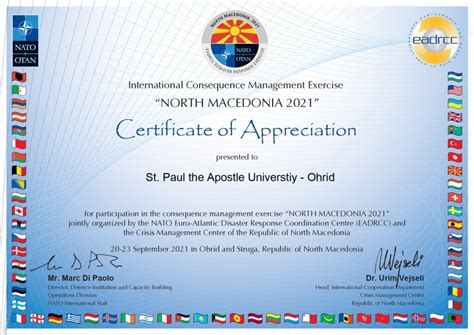 NATO Acknowledged UIST with Certificate of Appreciation - University of ...