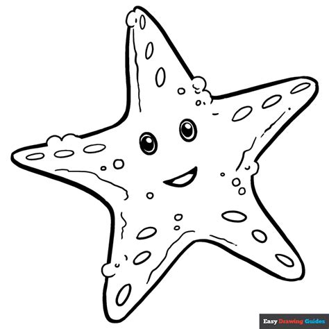 Cute Starfish Coloring Page | Easy Drawing Guides