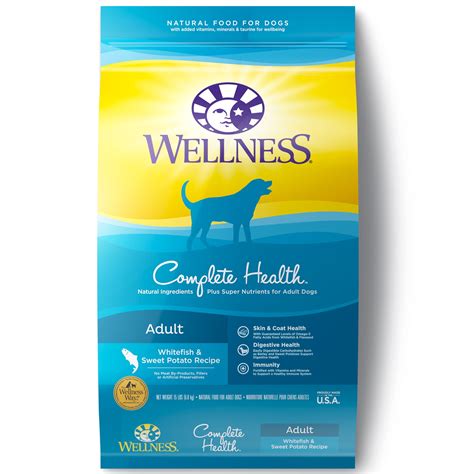 Wellness Complete Health Natural Dry Dog Food, Whitefish & Sweet Potato ...