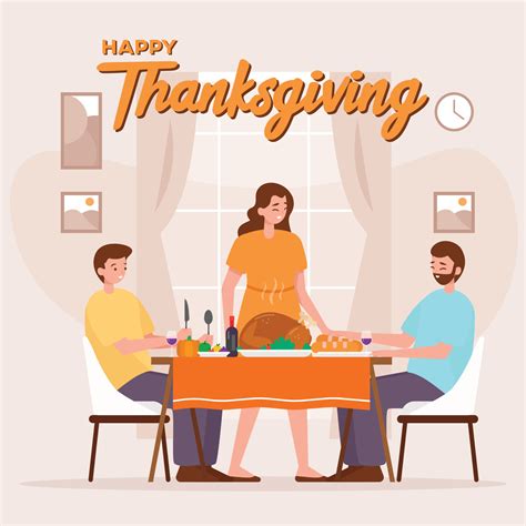 Happy family Thanksgiving Dinner 3709149 Vector Art at Vecteezy